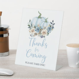 Fall Blue Pumpkin Boy Dusche Danke für das Kommen Sockelschild