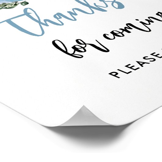 Fall Blue Pumpkin Danke für das Coming Fevor Sign Poster (Ecke)