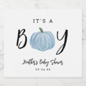 Fall Blue Pumpkin Es ist ein Baby-Dusche Gefallen Schaumweinetikett (Einzelnes Label)