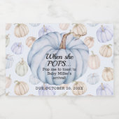 Fall Blue Pumpkin Es ist ein Baby-Dusche Mini Schaumweinetikett (Einzelnes Label)