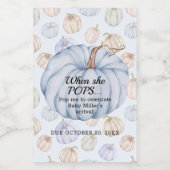 Fall Blue Pumpkin Es ist ein Baby-Dusche Mini Weinetikett (Einzelnes Label)