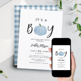Fall Blue Pumpkin Es ist eine Baby-Dusche Einladung