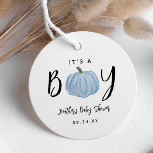 Fall Blue Pumpkin Es ist eine Baby-Dusche Geschenkanhänger