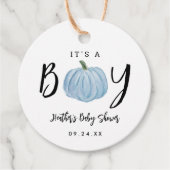 Fall Blue Pumpkin Es ist eine Baby-Dusche Geschenkanhänger (Vorderseite)