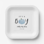 Fall Blue Pumpkin Es ist eine Baby-Dusche Pappteller (Vorderseite)