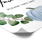 Fall Blue Pumpkin Favorit Boy Baby Shower Sign Poster (Ecke)