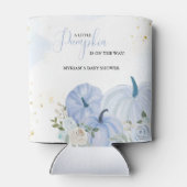 Fall Blue Pumpkin Floral Boy Baby Dusche Dosenkühler (Rückseite)