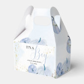 Fall Blue Pumpkin Floral Boy Baby Dusche Geschenkschachtel (Rückseite)