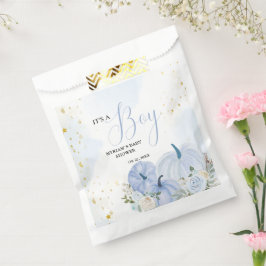 Fall Blue Pumpkin Floral Boy Baby Dusche Geschenktütchen