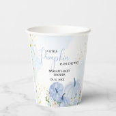 Fall Blue Pumpkin Floral Boy Baby Dusche Pappbecher (Rückseite)