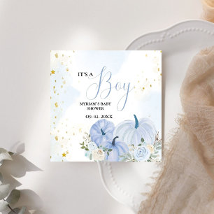 Fall Blue Pumpkin Floral Boy Baby Dusche Serviette