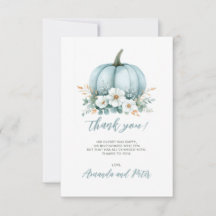 Fall Blue Pumpkin Floral Eucalyptus Baby Dusche