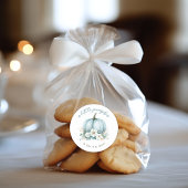 Fall Blue Pumpkin Floral Eucalyptus Baby Dusche Runder Aufkleber