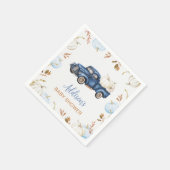 Fall Blue Pumpkin Truck Baby Dusche Serviette (Ecke)