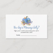 Fall Blue Pumpkin Wie groß ist Mommy's Bauch Begleitkarte (Vorderseite)