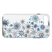 Fall Blue Snowflakes Case-Mate iPhone Case-Mate iPhone Hülle (Rückseite (Horizontal))