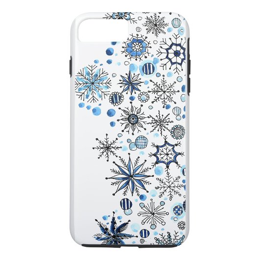 Fall Blue Snowflakes Case-Mate iPhone Hülle