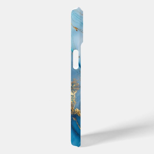 Fall Blue und Gold Marble Case-Mate iPhone Case-Mate iPhone Hülle (Rückseite / Rechts)
