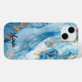 Fall Blue und Gold Marble Case-Mate iPhone Hülle (Rückseite (Horizontal))