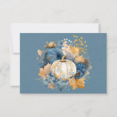 Fall Blue und Orange Pumpkin Peony RSVP Karte (Rückseite)