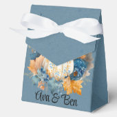 Fall Blue und Orange Pumpkin Peony Wedding Geschenkschachtel (Vorderseite)