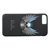 Fall Blue Winged Skull iPhone 7 Case-Mate iPhone Hülle (Rückseite (Horizontal))