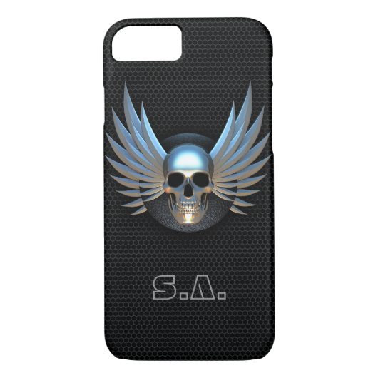 Fall Blue Winged Skull iPhone 7 Case-Mate iPhone Hülle (Rückseite)