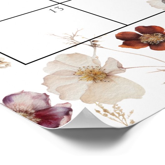 Fall Blume Baby Showrate Terminkalender Poster (Ecke)