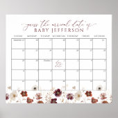 Fall Blume Baby Showrate Terminkalender Poster (Vorne)