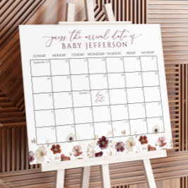 Fall Blume Baby Showrate Terminkalender Poster