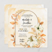 Fall Blume Blätter Pumpkins Christlich Hochzeit Einladung (Vorne/Hinten)