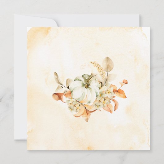 Fall Blume Blätter Pumpkins Christlich Hochzeit Einladung (Rückseite)