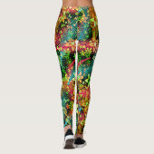 Fall Blume Bouquet - Edelweiss Blume Feathers Leggings (Rückseite)