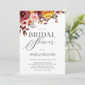 Fall Blume Brautdusche Einladung (Stehend Vorderseite)