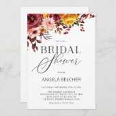 Fall Blume Brautdusche Einladung (Vorne/Hinten)