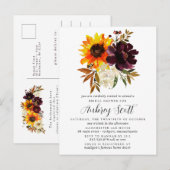 Fall Blume Brautdusche Einladung Postkarte (Vorne/Hinten)