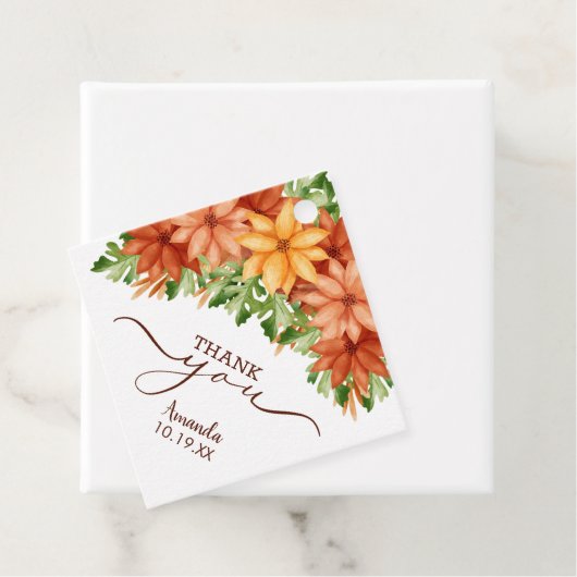 Fall Blume Brautparty Danke Geschenkanhänger (Beispiel)