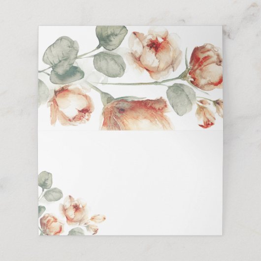 Fall Blume Elegant Boho Hochzeit Platzkarte (Außenseite Aufgefaltet)