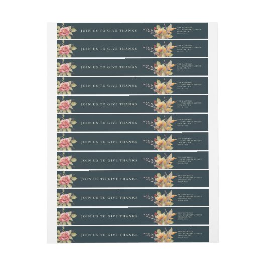 Fall-Blume Erntedank-Message-Rücksendeadresse (Bogen)