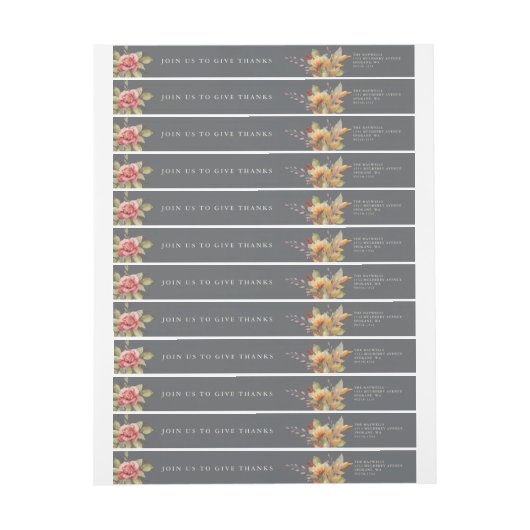 Fall-Blume Erntedank-Message-Rücksendeadresse (Bogen)