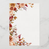 Fall Blume Foil Hochzeit Einladung (Rückseite)