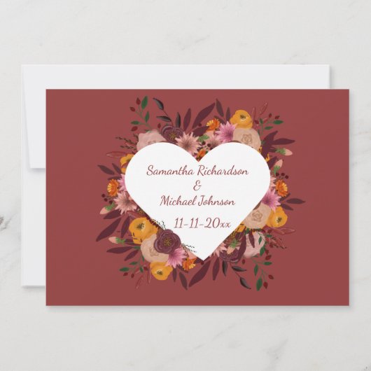 Fall-Blume-Foto Save The Date (Rückseite)