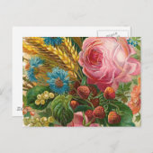 "Fall Blume Harvest" Vintag Postkarte (Vorne/Hinten)