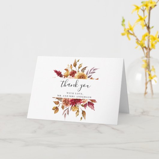 Fall Blume Hochzeit Danke Karte (Gelbe Blume)
