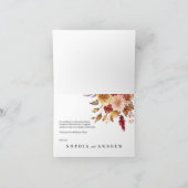 Fall-Blume Hochzeit Dankeschön-Karte Dankeskarte (Innenseite)