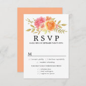 Fall-Blume Hochzeit-RSVP-Karte, Mahlzeiten Optione RSVP Karte (Vorne/Hinten)