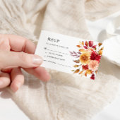 Fall-Blume-Hochzeitkarte für RSVP Begleitkarte
