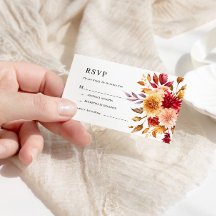 Fall-Blume-Hochzeitkarte für RSVP