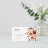 Fall-Blume-Hochzeitkarte für RSVP Begleitkarte (Stehend Vorderseite)