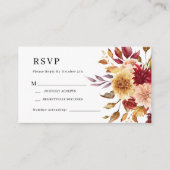 Fall-Blume-Hochzeitkarte für RSVP Begleitkarte (Vorderseite)